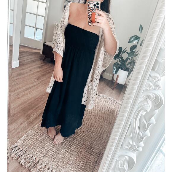 Living in the Moment Smocked strapless minimalist flowy boho maxi dress - Picture 5 of 5